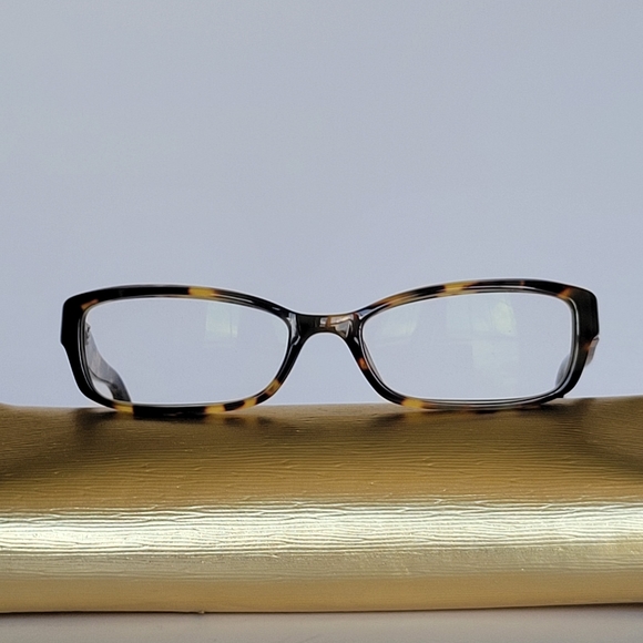 Tory Burch Prescription Glasses Frames Tortoise Pattern Brown and Gold Logo EUC - Picture 3 of 13